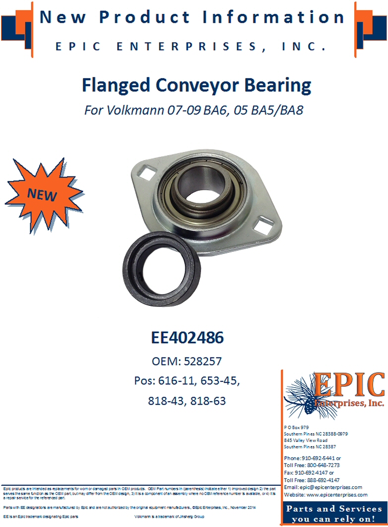 EE402486 Flanged Conveyor Bearing 07-09 BA6, 05 BA5/BA8